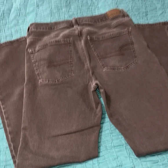 American Eagle sz 8 long Brown Denim Jeans EUC - Picture 4 of 6